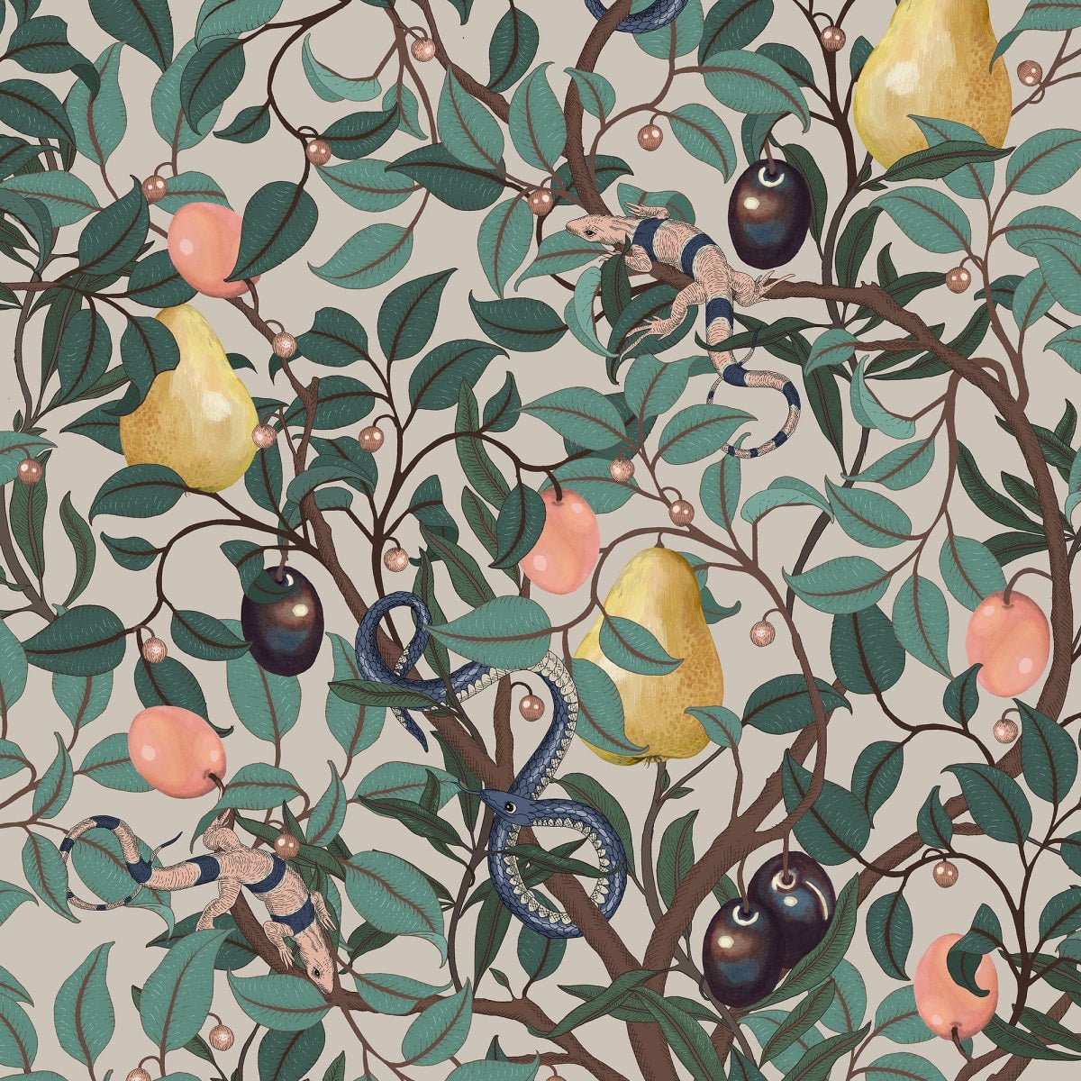 Fruit Garden Wallpaper - Colorful - Rebel Walls - R19275 - Premier Wallcovering