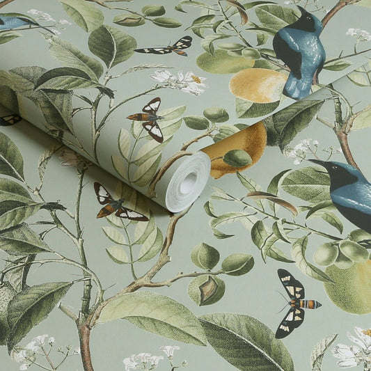 Fruit Tree Wallpaper - Summer Sage - Next - 128834 - Premier Wallcovering