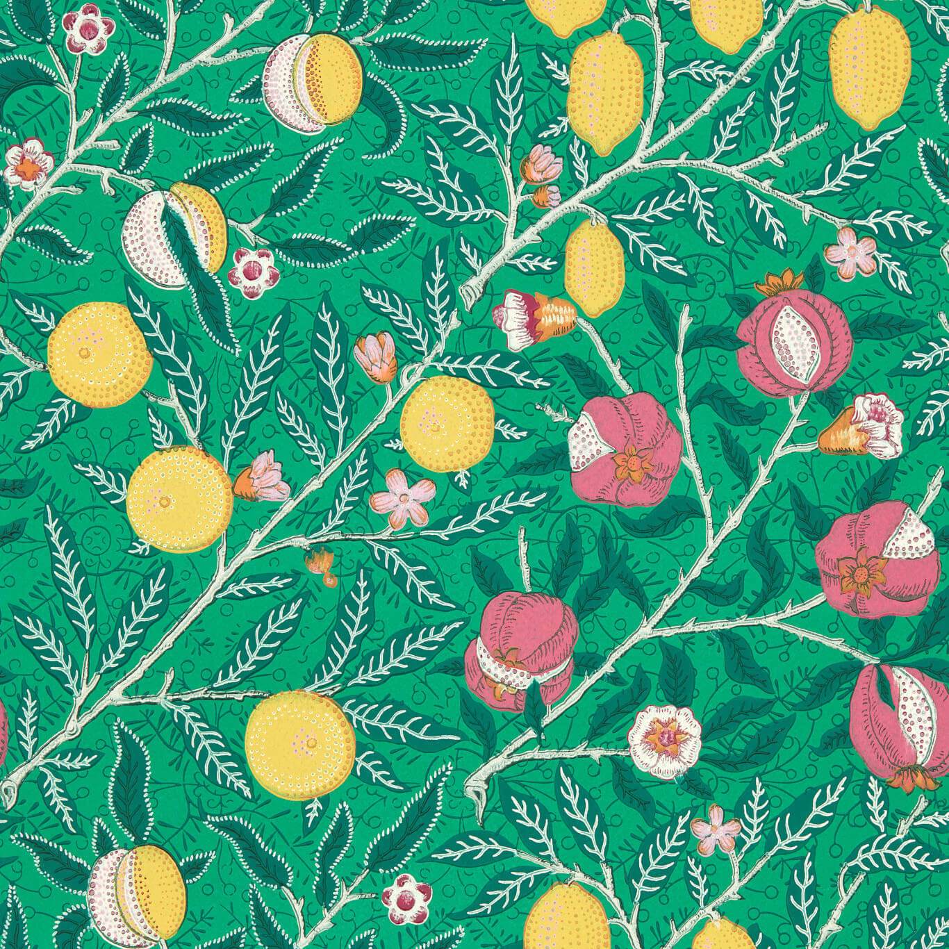Fruit Wallpaper - Tangled Green - 510018 - Morris & Co - Premier Wallcovering