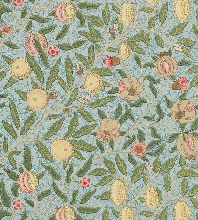 Fruit Wallpaper - Slate/Thyme - 210396 - Morris & Co - Premier Wallcovering