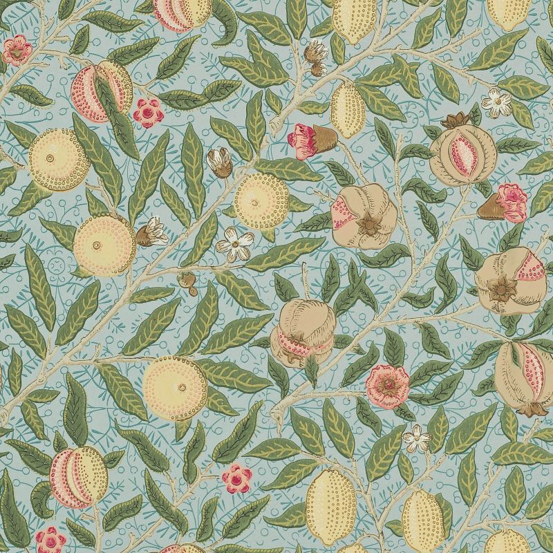 Fruit Wallpaper - Slate/Thyme - Morris & Co - 216819 - Premier Wallcovering