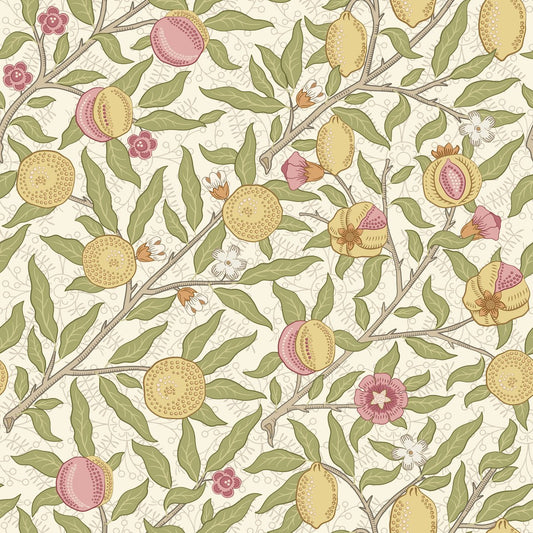Morris Collections - 1002 - Fruit Wallpaper - Beige Cream - Premier Wallcovering