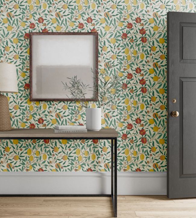 Fruit Wallpaper - Green Indigo/Madder - 217085 - Morris & Co - Premier Wallcovering