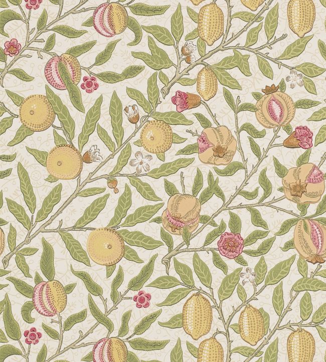 Fruit Wallpaper - Limestone/Artichoke - 210395 - Morris & Co - Premier Wallcovering
