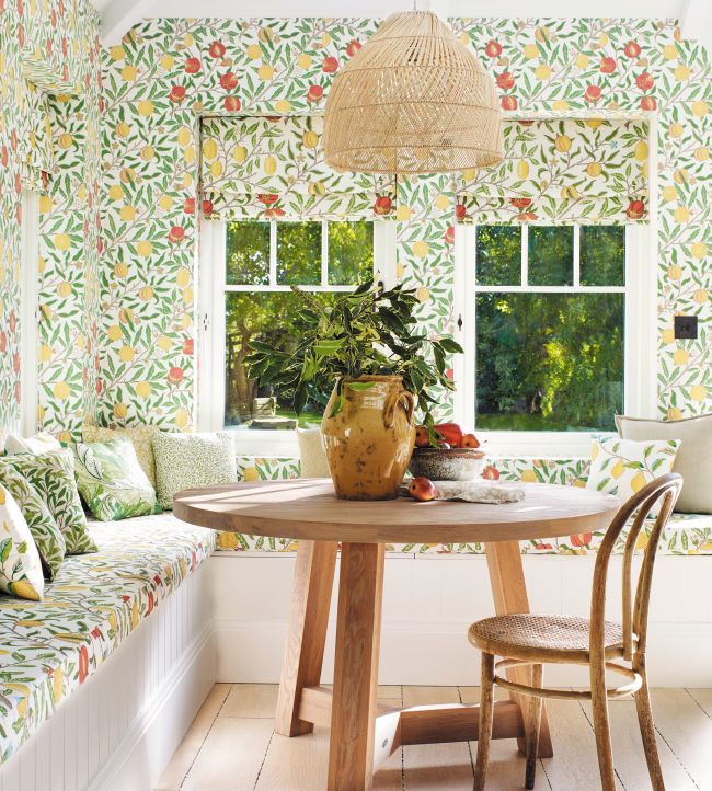 Fruit Wallpaper - Leaf Green/Madder - 217086 - Morris & Co - Premier Wallcovering
