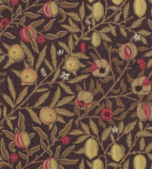 Fruit Wallpaper - Wine/Manilla - 210397 - Morris & Co - Premier Wallcovering