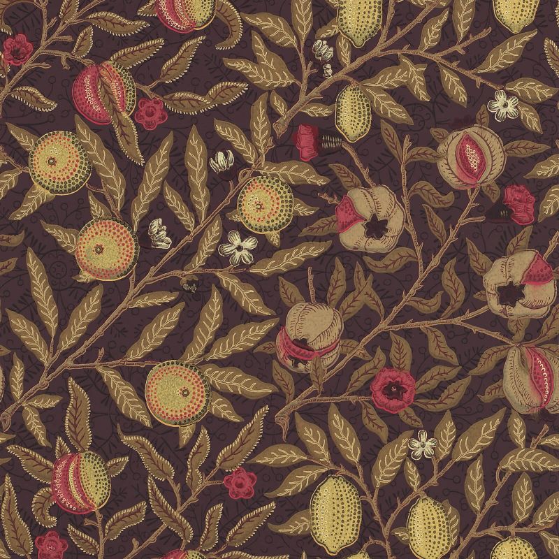 Fruit Wallpaper - Wine/Manilla - 210397 - Morris & Co - Premier Wallcovering