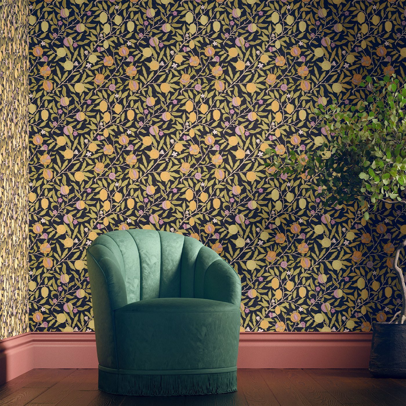 Fruit Wallpaper - Twilight - 510019 - Morris & Co - Premier Wallcovering
