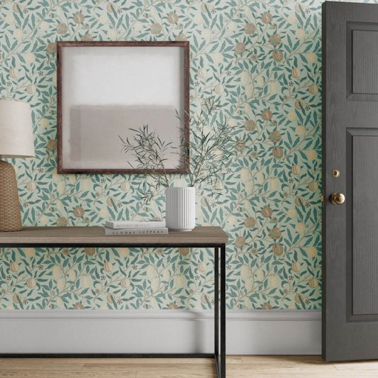 Fruit Wallpaper - Limestone/Artichoke - Morris & Co - 216459 - Premier Wallcovering
