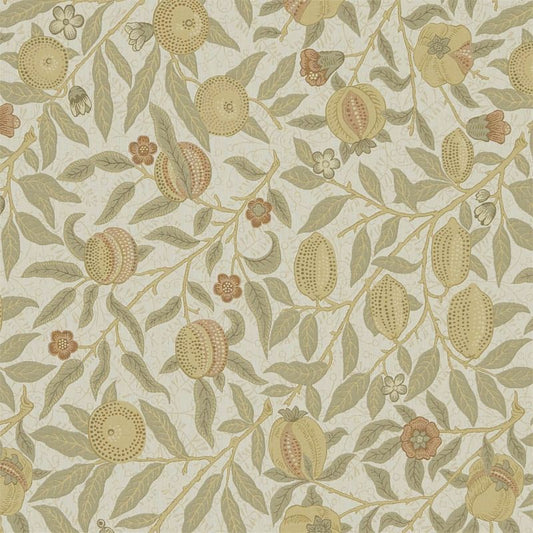 Fruit Weave Fabric - Blue/Thyme - Morris & Co - 230284 - Premier Wallcovering