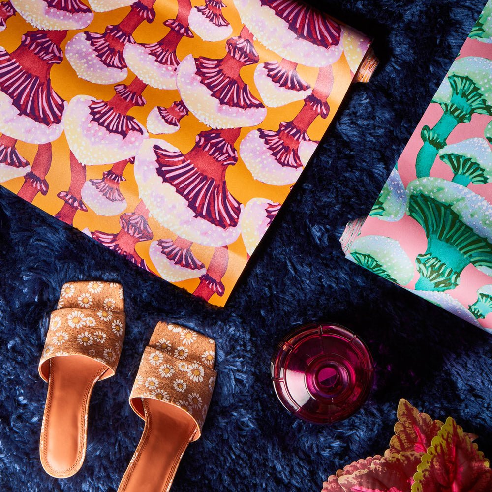 Fun Guy Wallpaper - Burnt Orange & Deep Pink - Lust Home - LH900364 - Premier Wallcovering