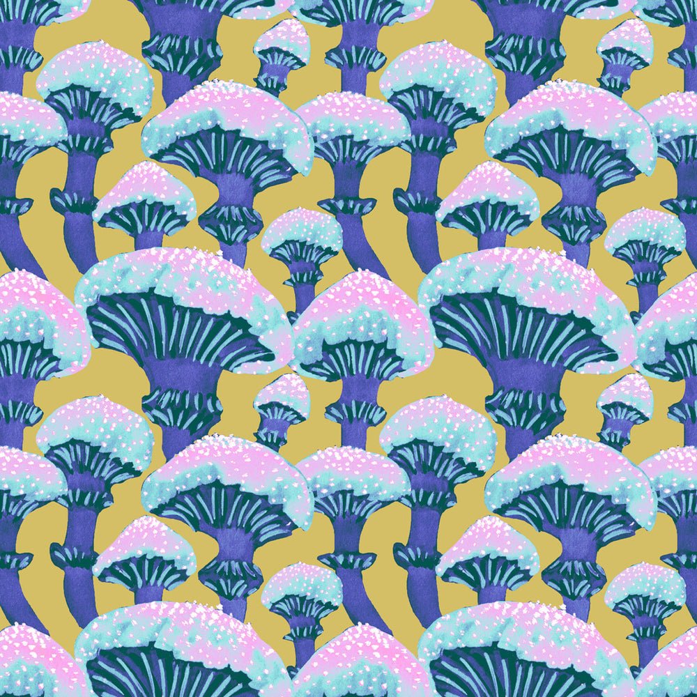 Fun Guy Wallpaper - Mustard Yellow, Sky Blue & Pink - Lust Home - LH900367 - Premier Wallcovering