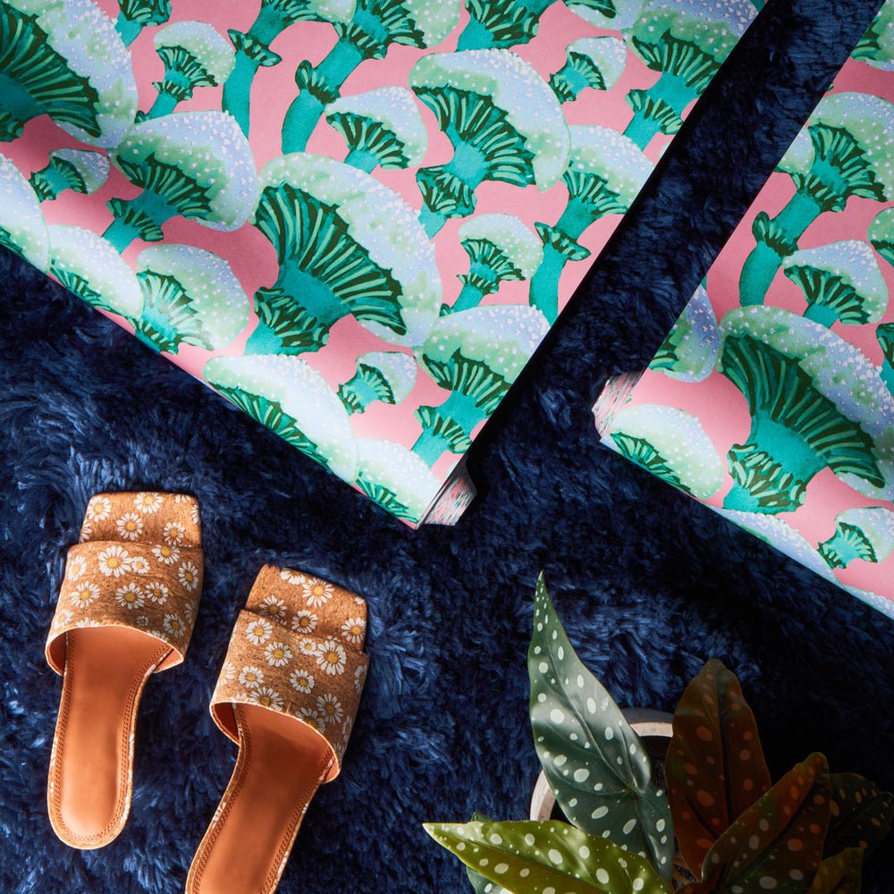 Fun Guy Wallpaper - Candy Pink & Aqua Green - Lust Home - LH900365 - Premier Wallcovering