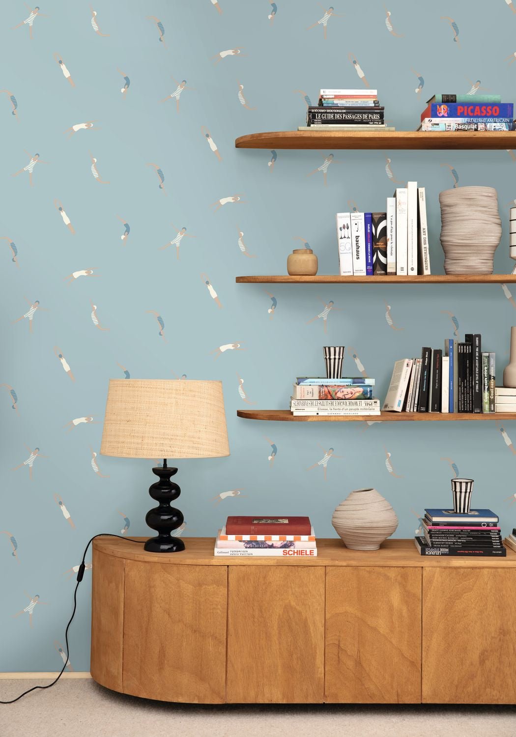 Funny Swim Wallpaper - Smoke Blue - Caselio - 102696049 - Premier Wallcovering