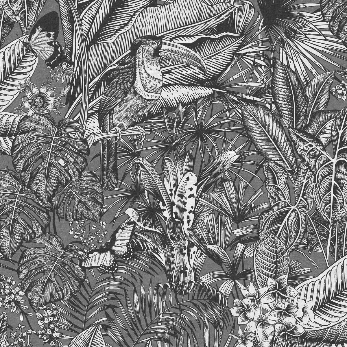 Furada Wallpaper - Graphite - Rebel Walls - R17464 - Premier Wallcovering