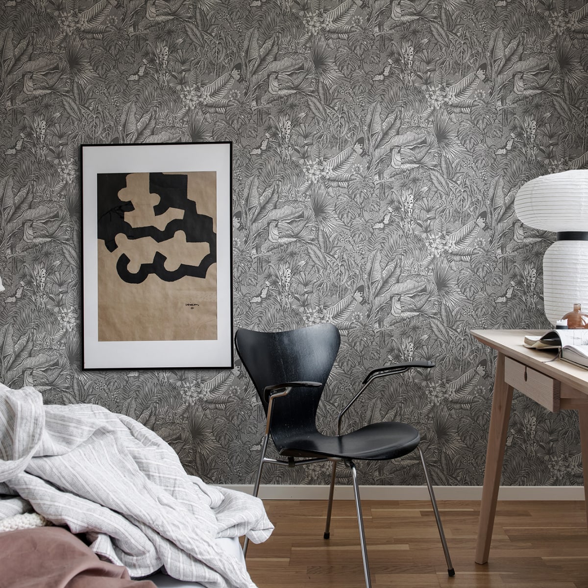 Furada Wallpaper - Graphite - Rebel Walls - R17464 - Premier Wallcovering