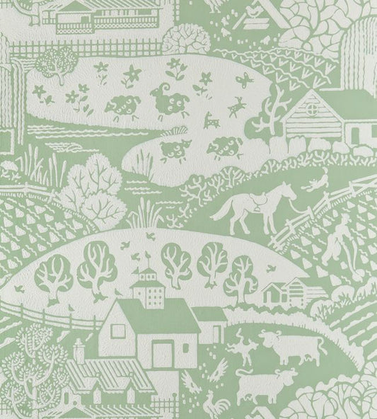 Gable Wallpaper - Green - 5403 - Farrow & Ball - Premier Wallcovering