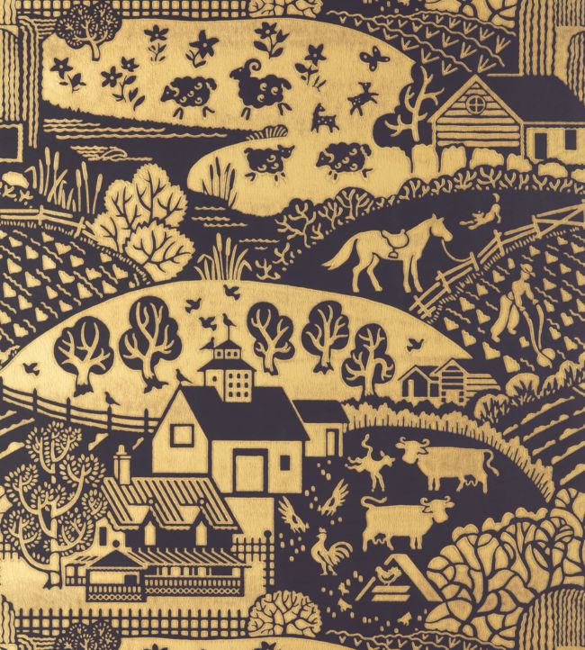 Gable Wallpaper - Paean Black - 5409 - Farrow & Ball - Premier Wallcovering