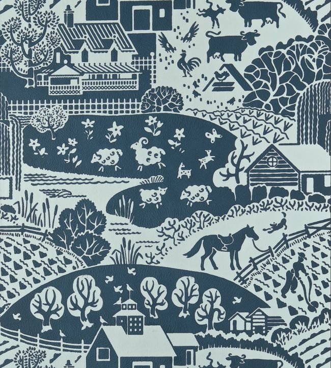 Gable Wallpaper - Hague Blue - 5405 - Farrow & Ball - Premier Wallcovering