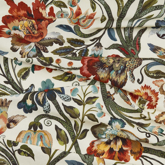 Gaia Cotton Linen Fabric - Ecru - House of Hackney - 1-FA-GAI-CL-ECR-XXX-XXX - Premier Wallcovering