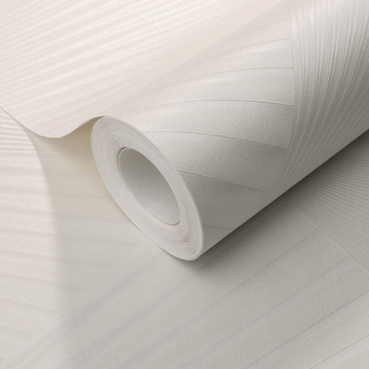 Gala 3D Effect Fan Metallic Wallpaper - White - Erismann - 10404 - 01 - Premier Wallcovering