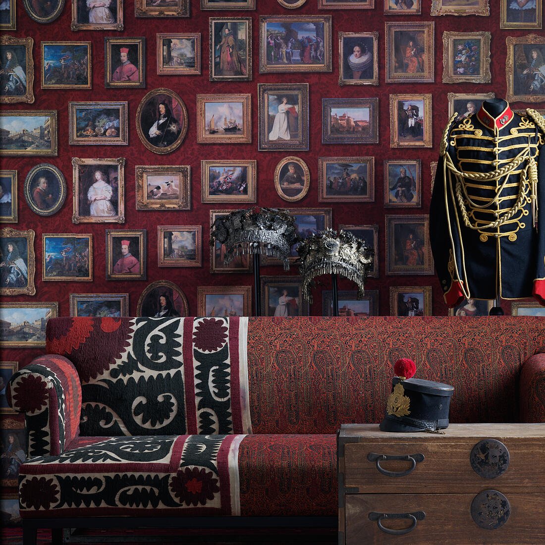 Gallery Wallpaper - Red - Andrew Martin - MUSGALRA - Premier Wallcovering