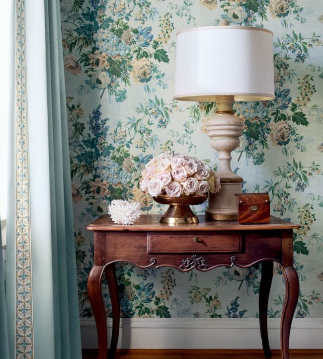 Garden Club Wallpaper - Apricot & Slate - Anna French - AT16133 - Premier Wallcovering