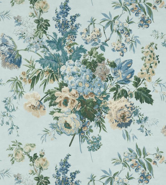 Garden Club Wallpaper - Blue - Anna French - AT16134 - Premier Wallcovering