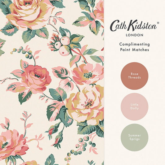 Garden Rose Wallpaper - Autumn - 125501 - Cath Kidston - Premier Wallcovering