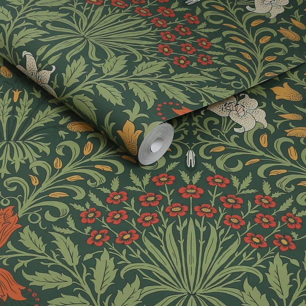 Garden Wallpaper - Moss Green - 140495 - William Morris - Premier Wallcovering