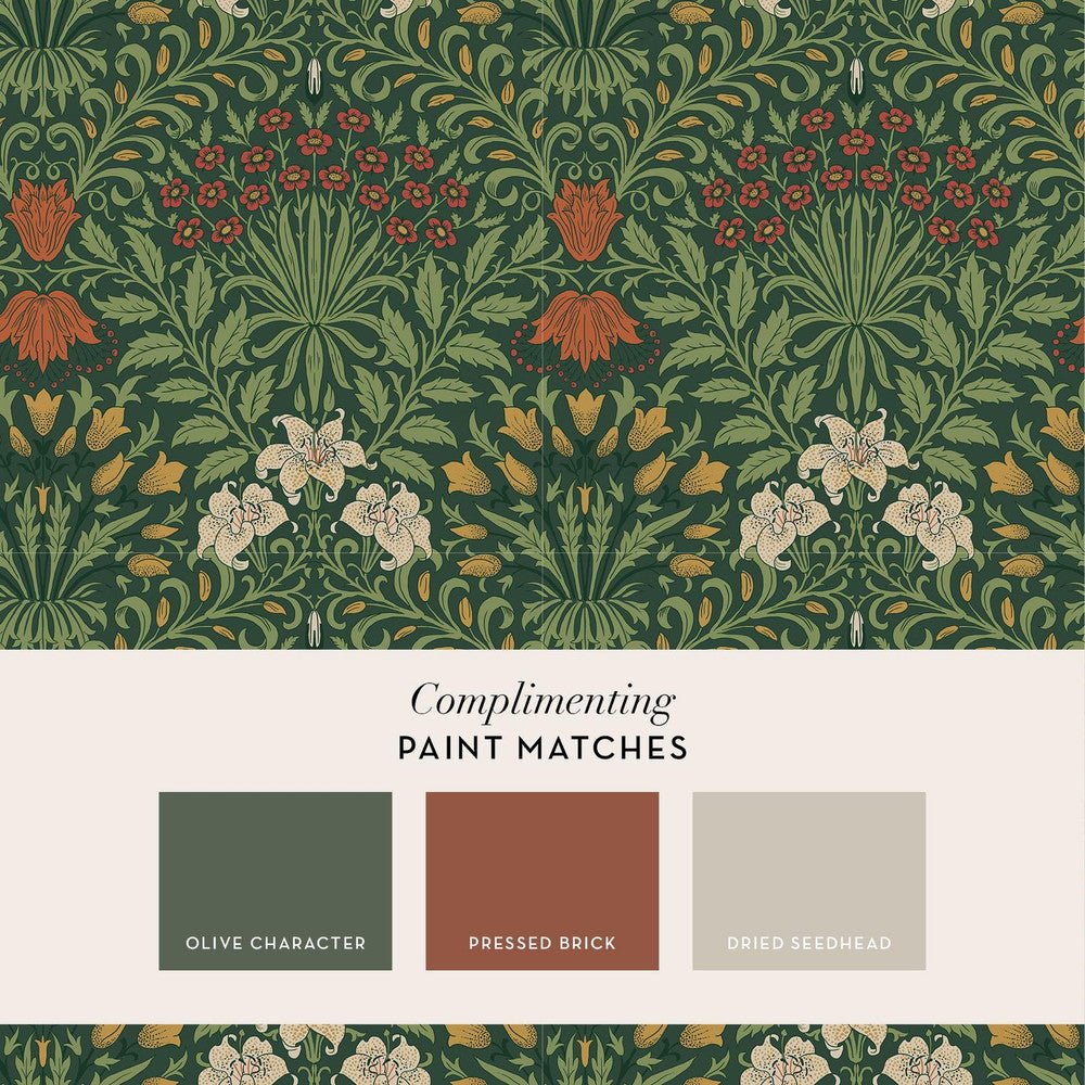 Garden Wallpaper - Moss Green - 140495 - William Morris - Premier Wallcovering