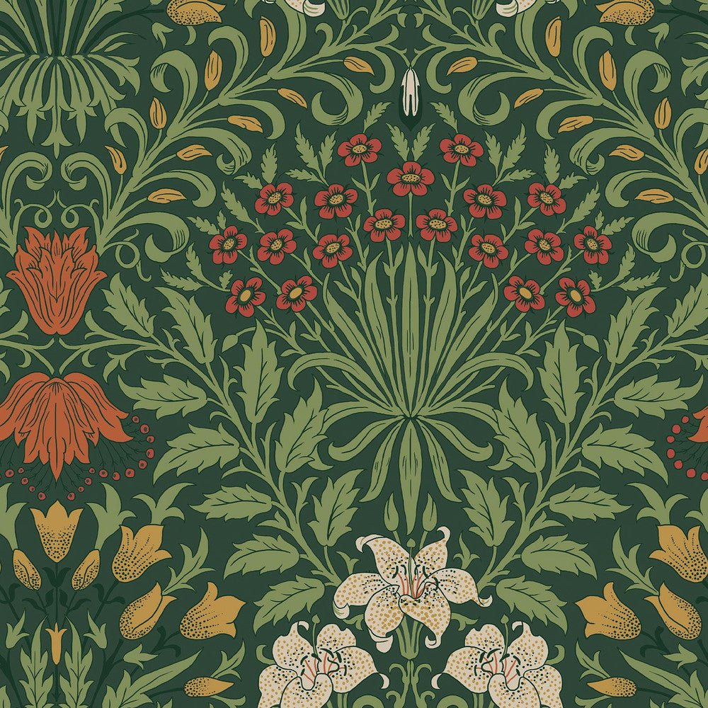 Garden Wallpaper - Moss Green - 140495 - William Morris - Premier Wallcovering