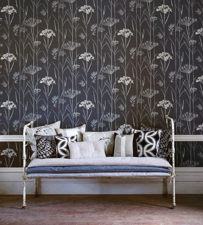 Gardinum Wallpaper - Charcoal Flint & Gilver - HPOW110556 - Harlequin - Premier Wallcovering