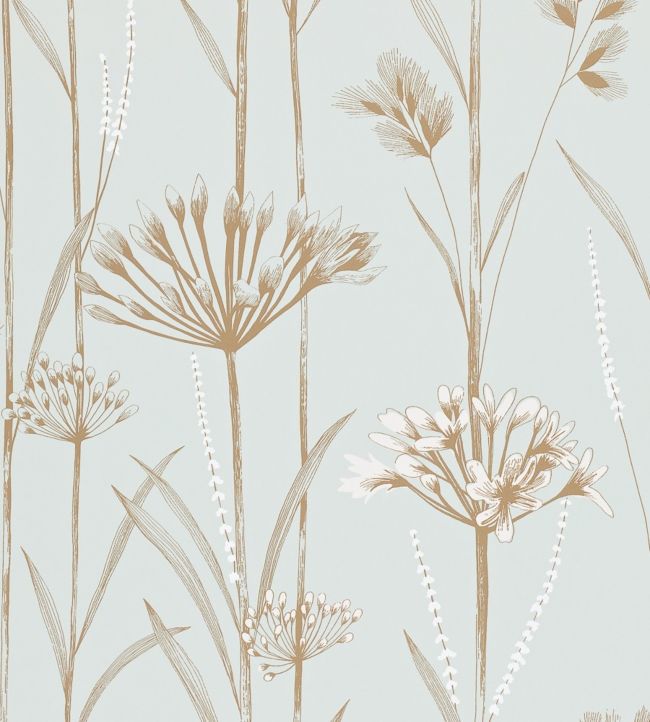 Gardinum Wallpaper - Seafoam/Gold/Gold - HPOW110558 - Harlequin - Premier Wallcovering