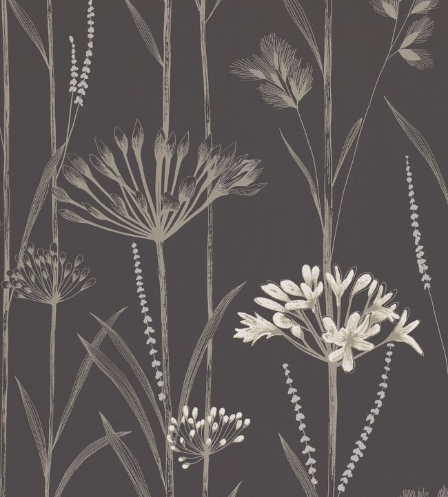 Gardinum Wallpaper - Charcoal Flint & Gilver - HPOW110556 - Harlequin - Premier Wallcovering