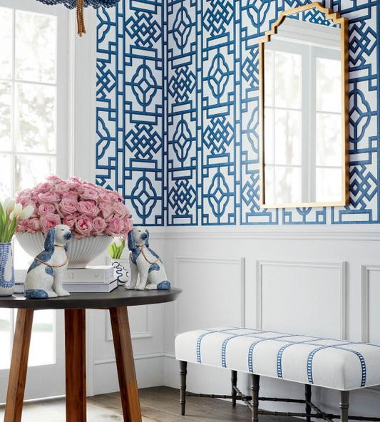 Gateway Wallpaper - Navy - Thibaut - T13314 - Premier Wallcovering