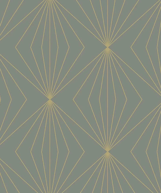 Gem Geometric Wallpaper - Grey & Metallic Gold - NextWall - NW53105 - Premier Wallcovering