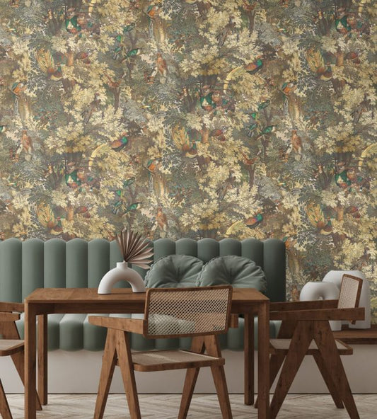 Gentlemen Birds Wallpaper - Autumn - Brand McKenzie - BMWL005/04A - Premier Wallcovering