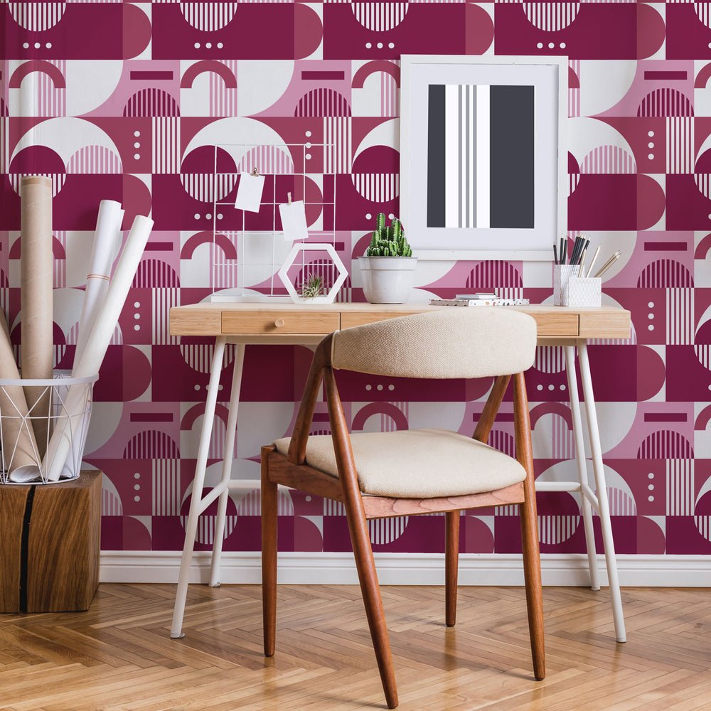 Geobot Wallpaper - Pink Hue - Lust Home - LH900213 - Premier Wallcovering