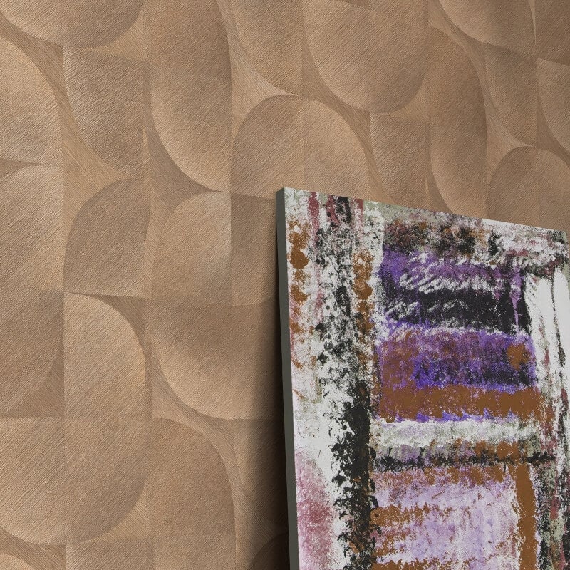 Geometric Tile Abstract Wallpaper - Bronze - Erismann - 10392 - 11 - Premier Wallcovering