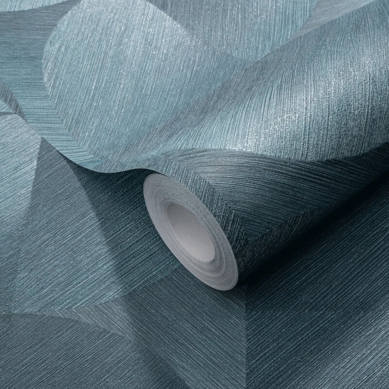 Geometric Tile Abstract Wallpaper - Teal - Erismann - 10392 - 19 - Premier Wallcovering