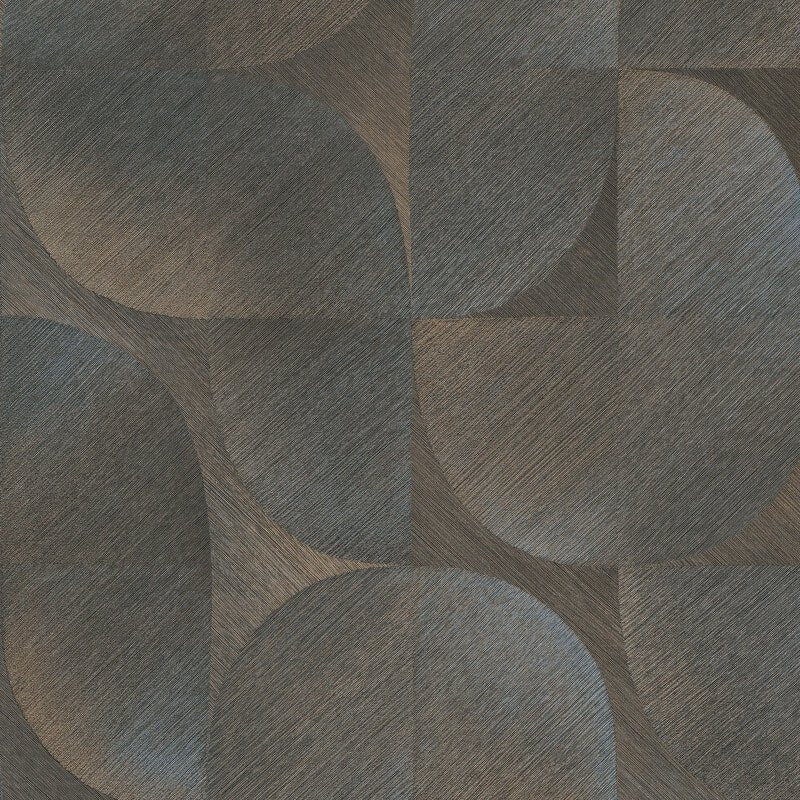 Geometric Tile Abstract Wallpaper - Black/Brown - Erismann - 10392 - 15 - Premier Wallcovering