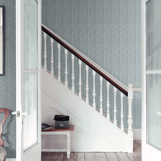 Geometry Wallpaper - Light Blue - NextWall - NW56802 - Premier Wallcovering