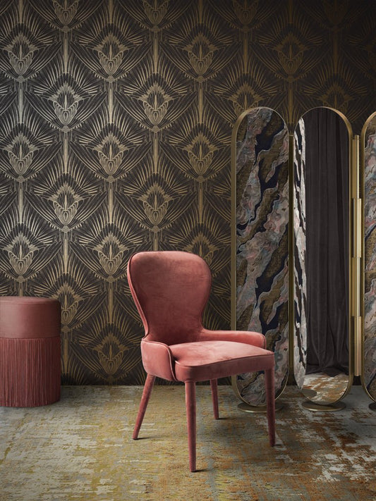 Gershwing Wallpaper - Gold - Divine Savages - DVS062-GER-GLD-WR - Premier Wallcovering