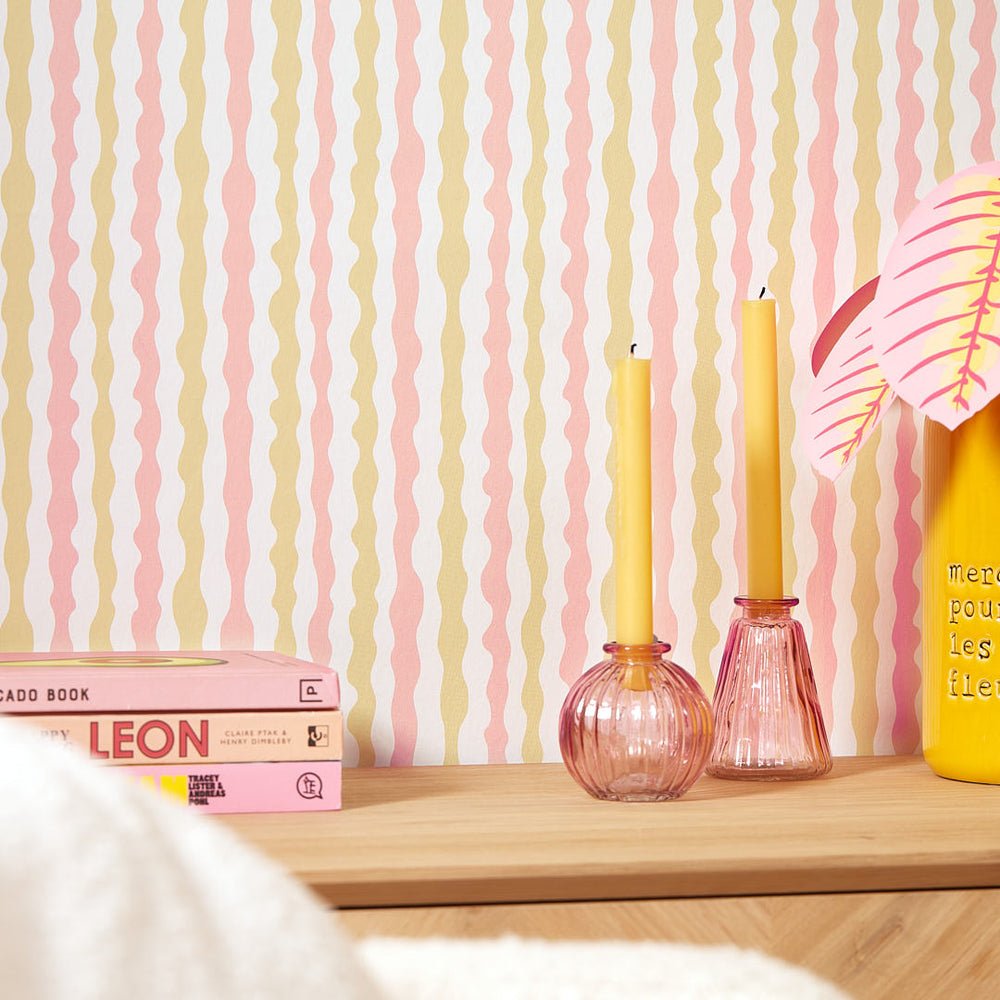 Get A Wiggle On Wallpaper - Candy Floss & Lemon Sherbet - Lust Home - LH900442 - Premier Wallcovering