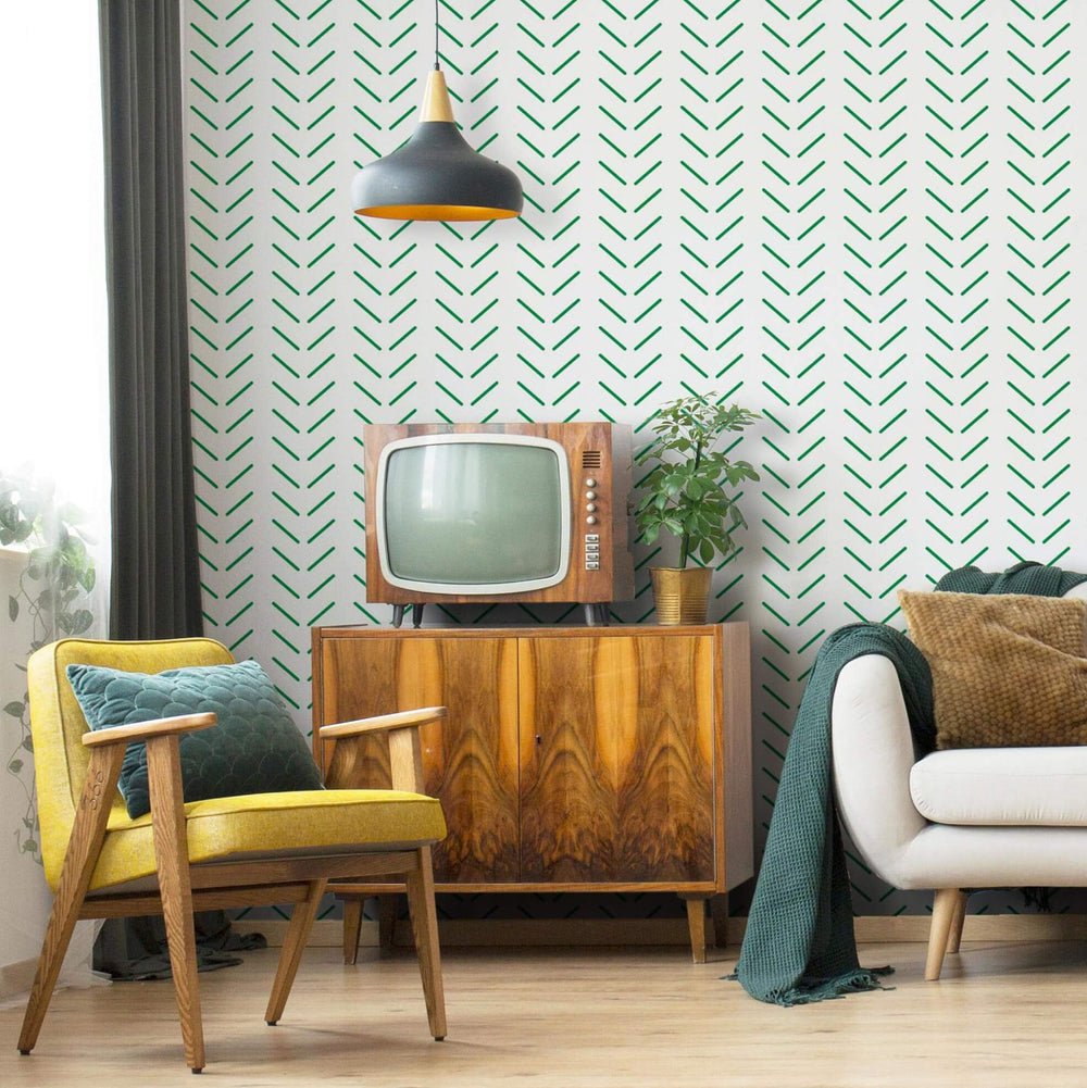 Get in Formation Wallpaper - Primary Green - Lust Home - LH900036 - Premier Wallcovering