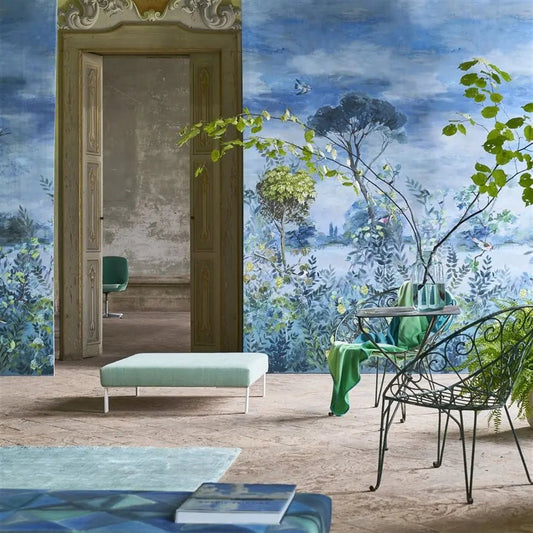 Giardino Segreto Scene 2 Wallpaper - Delft - Designers Guild - PDG1057/01 - Premier Wallcovering
