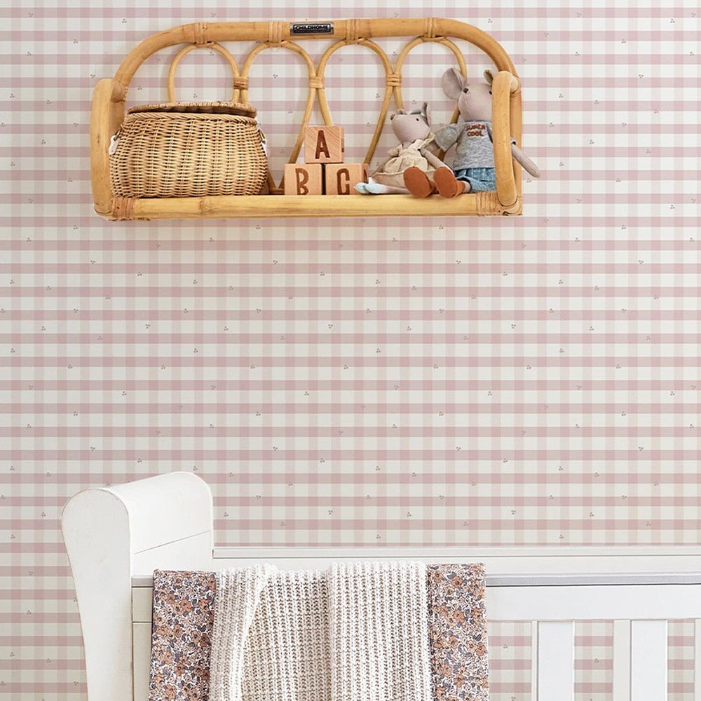 Gingham Pale Wallpaper - Amethyst Purple - Laura Ashley - 119865 - Premier Wallcovering