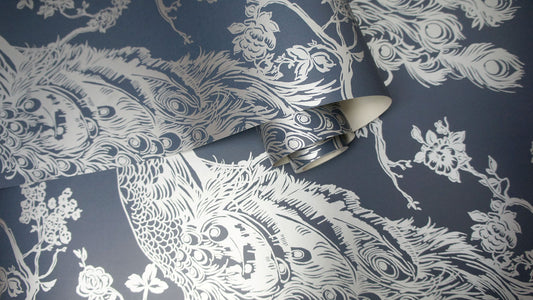 Glistening Wallpaper - Peacock Navy - Holden Décor - 12960 - Premier Wallcovering