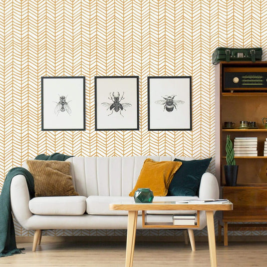 Go Your Own Way Wallpaper - Mustard - Lust Home - LH900141 - Premier Wallcovering